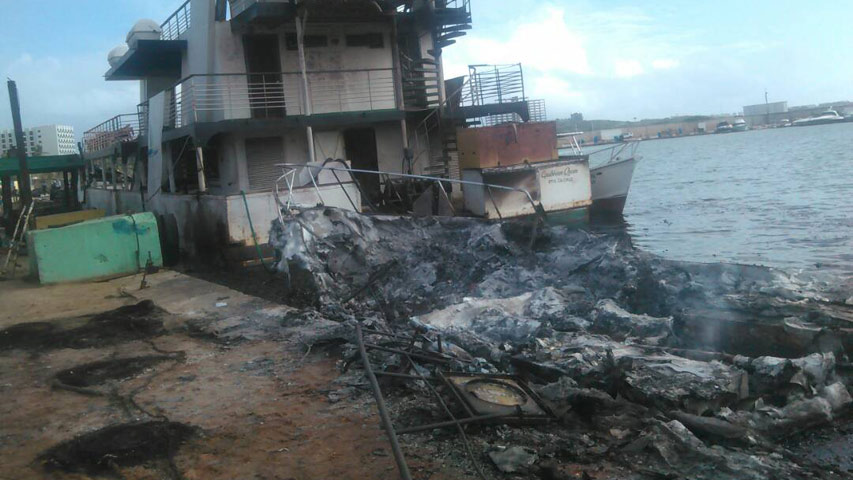 21 embarcaciones quemadas en marina del Bay Side en Nueva Esparta