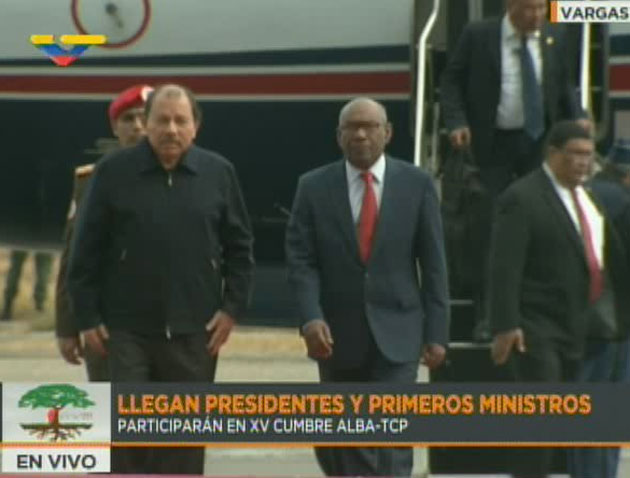 Presidente de Nicaragua llegó a Venezuela para participar en Cumbre del Alba-TCP