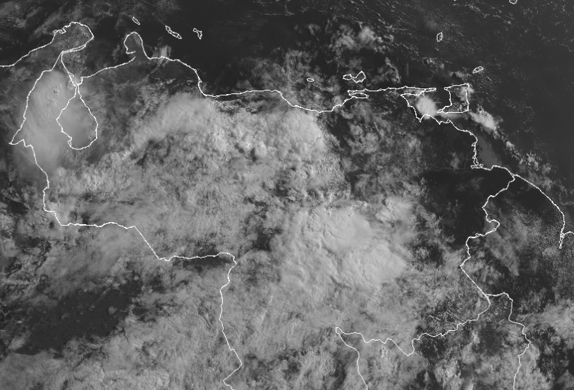Prácticamente toda Venezuela está cubierta de nubes
