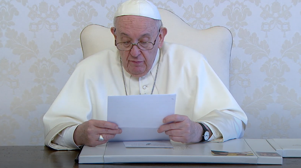 Papa Francisco durante su mensaje en ocasión de la Beatificación de JGH / Foto: Captura de Pantalla